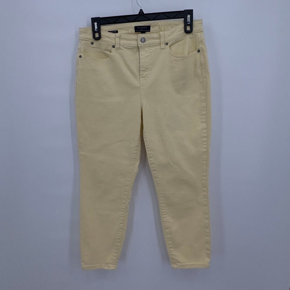 Talbots Simply Flattering Yellow Jegging Crop Pants High Rise Size‎ 14 BD5487
